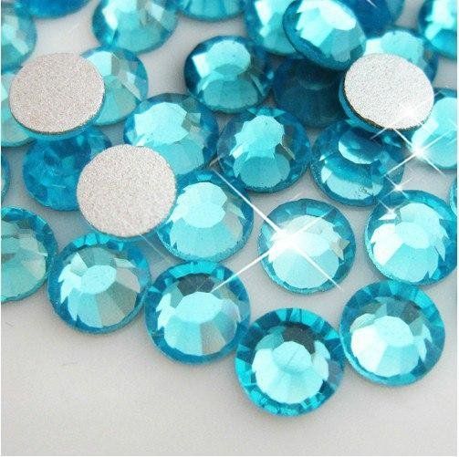 SS3 Cтразы для ногтей, Aquamarine, аквамарин, (1,1-1,3 мм) 100 шт.
